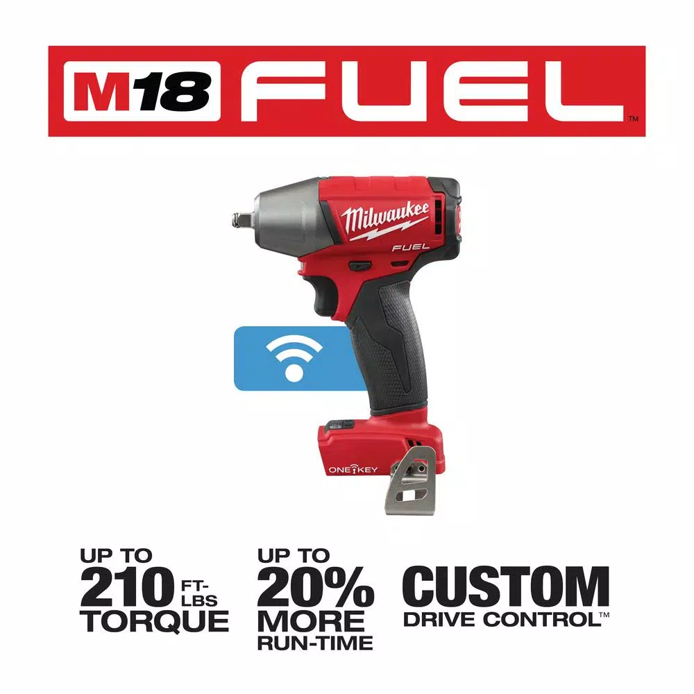 Milwaukee M18 FUEL ONE-KEY 3/8 in. Compact Impact Wrench with Friction Ring (Tool-Only)