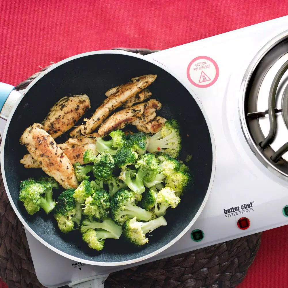 Better Chef 2-Burner Electric Countertop Hot Plate, 1500W, White