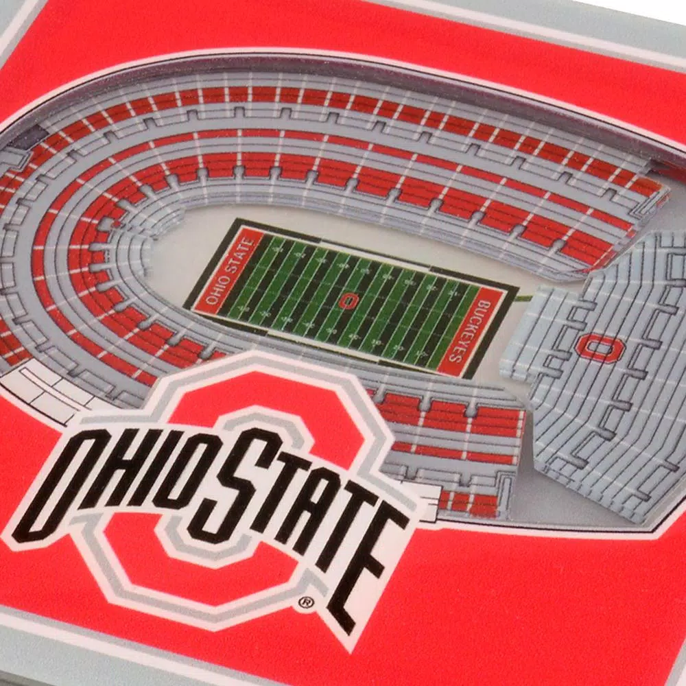 YouTheFan NCAA Ohio State Buckeyes StadiumViews 3D Acrylic Coasters, 2-Pack