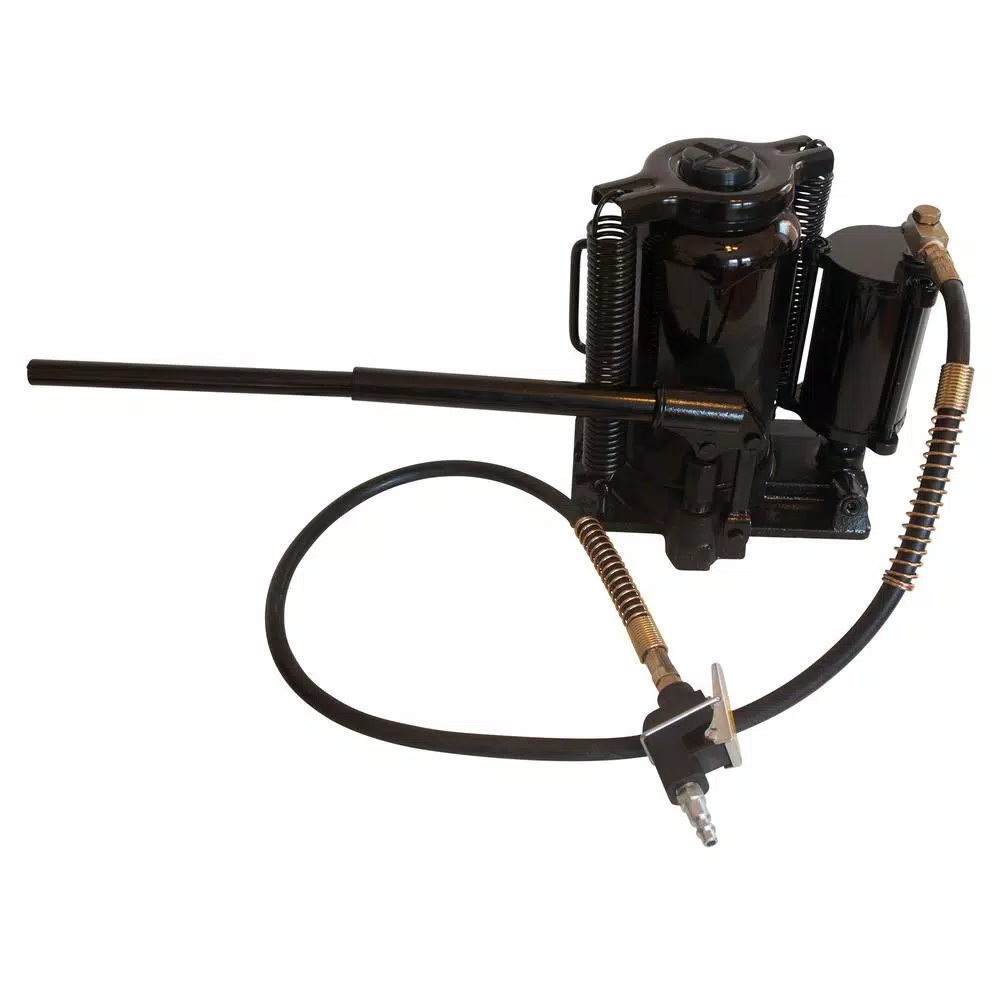 Black Bull 20-Ton Pneumatic Bottle Jack, Air and Manual Operation, 44,800 lb. Capacity