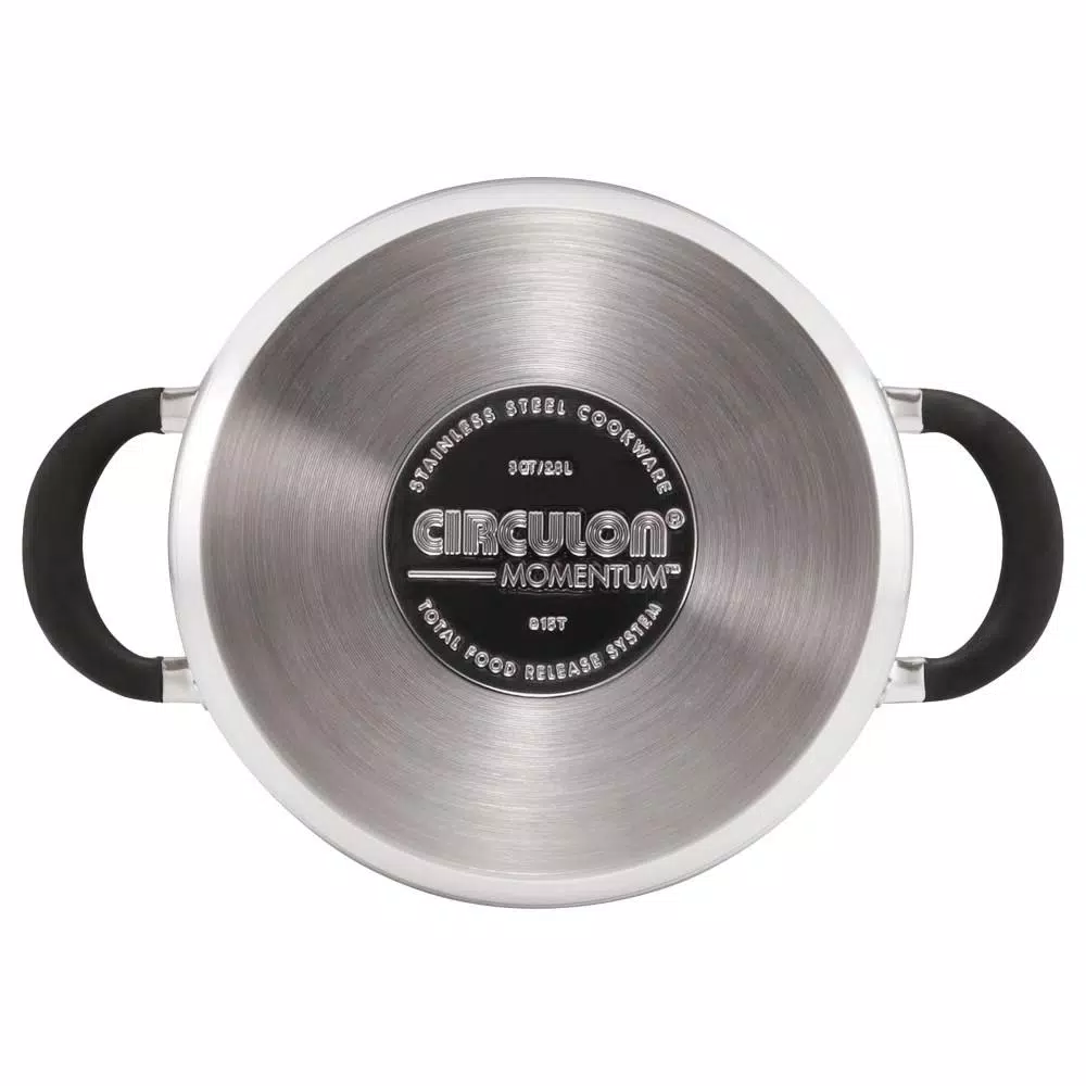 Circulon Momentum 3-Quart Stainless Steel Nonstick Saucepot with Steamer Insert and Glass Lid