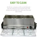 Ovente FW153W 3-Tray Buffet Server with Stand-Alone Warming Tray, Stainless Steel thumbnail 8