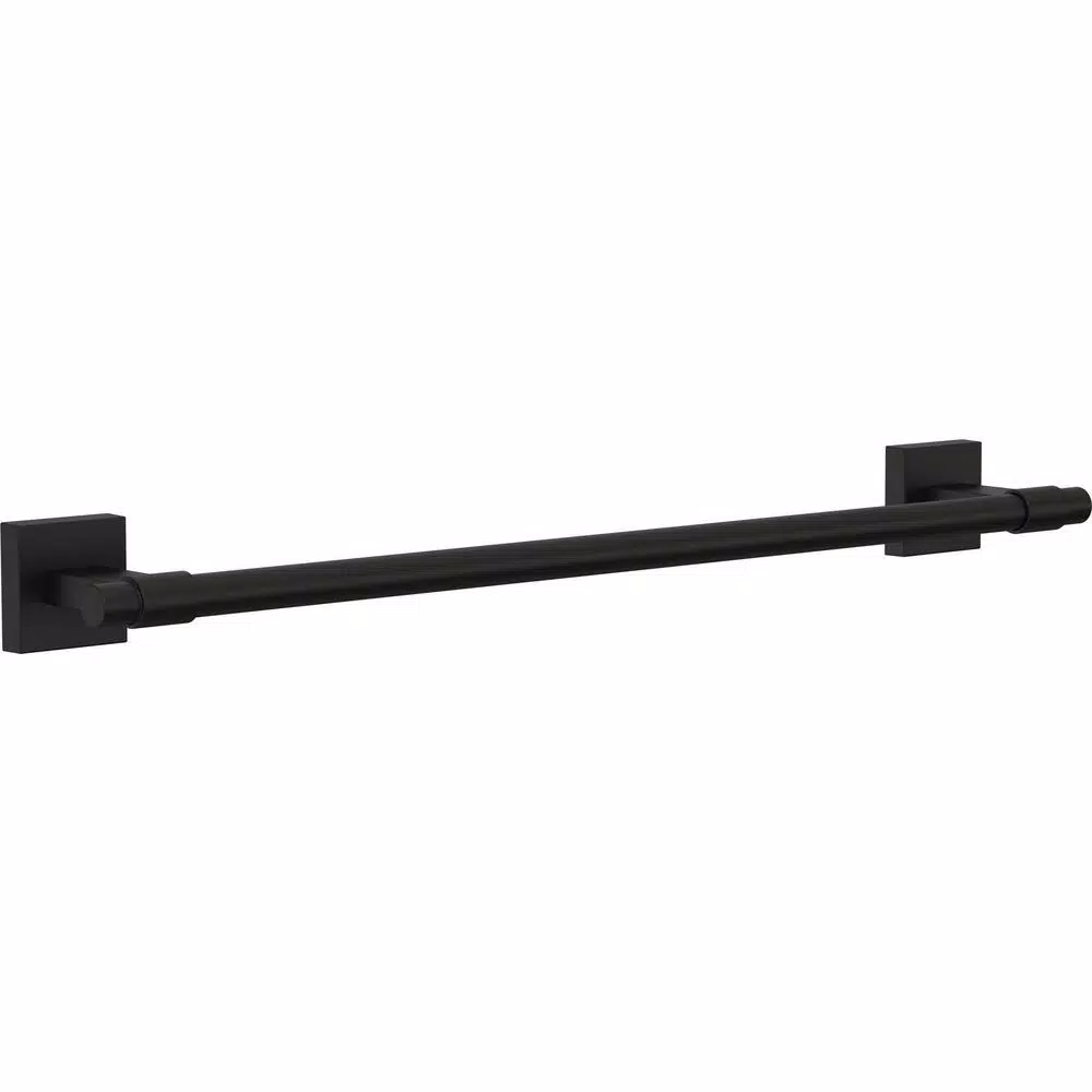 Franklin Brass Maxted 18 in. Single Towel Bar, Matte Black Zinc Die Cast
