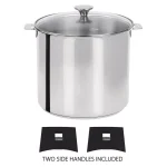 Cristel Tulipe 7.5 qt. Stainless Steel Stock Pot with Glass Lid, Removable Handle System thumbnail 2