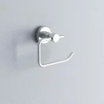 No Drilling Required Loxx Single Post Toilet Paper Holder, Modern Chrome Zinc Design, No-Drill Mounting thumbnail 2