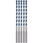 Bosch BlueGranite Turbo Carbide Hammer Drill Bits, 1/4 in. x 6 in., Hex Shank (5-Pack) thumbnail 1