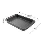 Classic Cuisine Nonstick Carbon Steel Roasting Pan Set with Removable Wire Rack, 2-Piece thumbnail 2