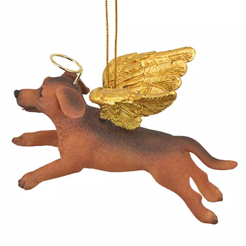 Design Toscano Dachshund Angel Dog Christmas Ornament, Hand-Painted Resin