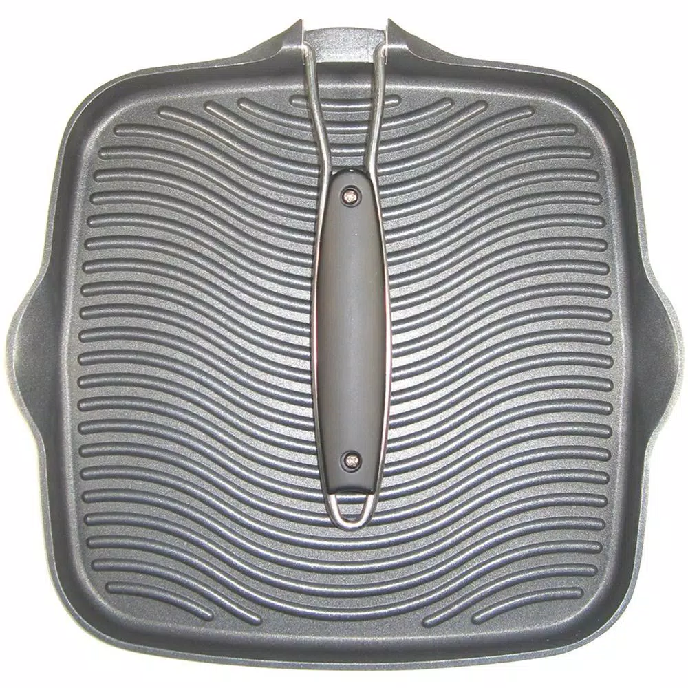 Starfrit 11 in. Cast Aluminum Nonstick Square Grill Pan, Black