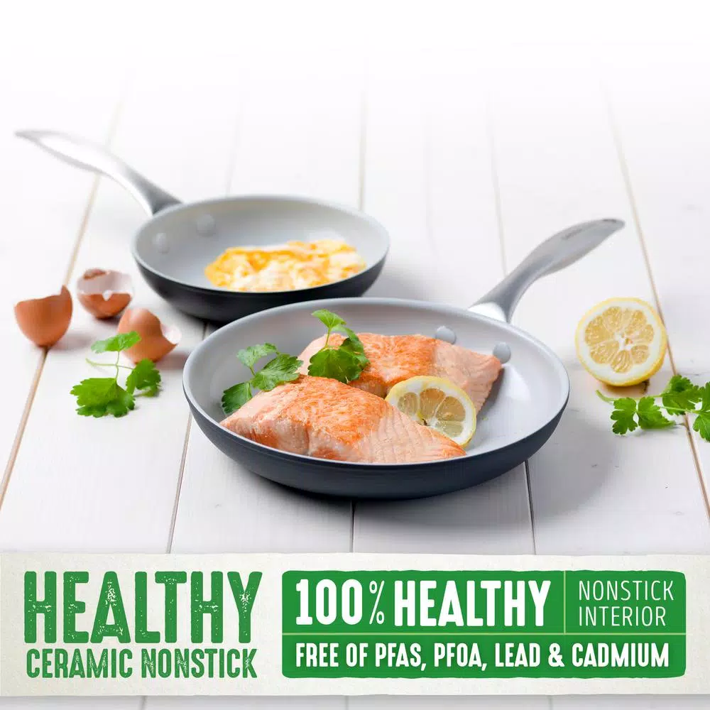 GreenLife Classic Pro 12 in. Hard-Anodized Aluminum Ceramic Nonstick Frying Pan, Gray