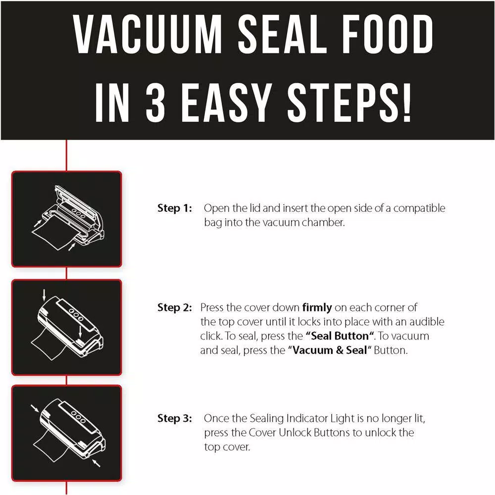 Caso VC 10 Stainless Steel Food Vacuum Sealer with Food Management App and 2 Vacuum Rolls