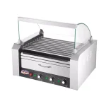 Great Northern Popcorn Commercial 9-Roller Hot Dog Grill with Bun Warmer & Stainless Steel Cover thumbnail 2