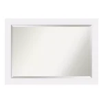 Amanti Art Corvino 41 in. W x 29 in. H Rectangular Beveled Edge Bathroom Vanity Mirror, Satin White thumbnail 1
