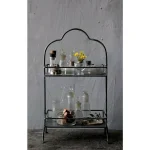 3R Studios Black Metal 2-Tier Decorative Tray with Handle, 17.75 in. H Rectangle Organizer thumbnail 3