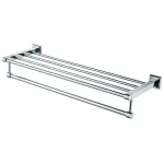 ALFI BRAND 23.63 in. Modern Wall Mount Towel Rack and Shelf, Polished Chrome thumbnail 1