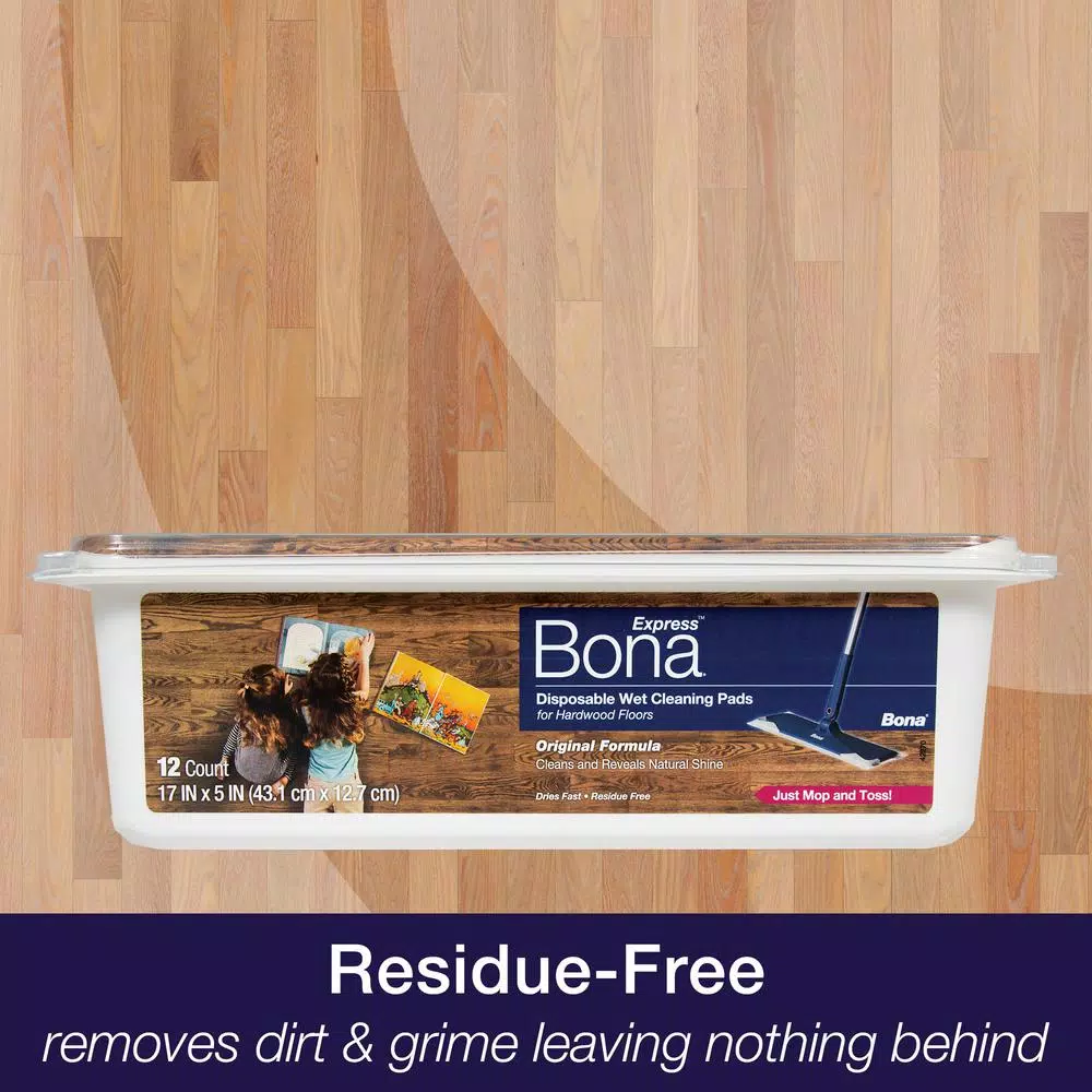 Bona Hardwood Floor Wet Cleaning Pads, 12-Pack