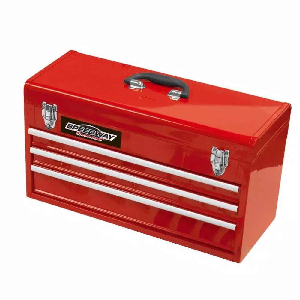 SPEEDWAY 24 in. 3-Drawer Steel Tool Chest with 118-Piece Bonus Tool Set