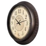 La Crosse Technology 14 in. Round Brown Plastic Analog Wall Clock with Antique Rustic Dial thumbnail 2