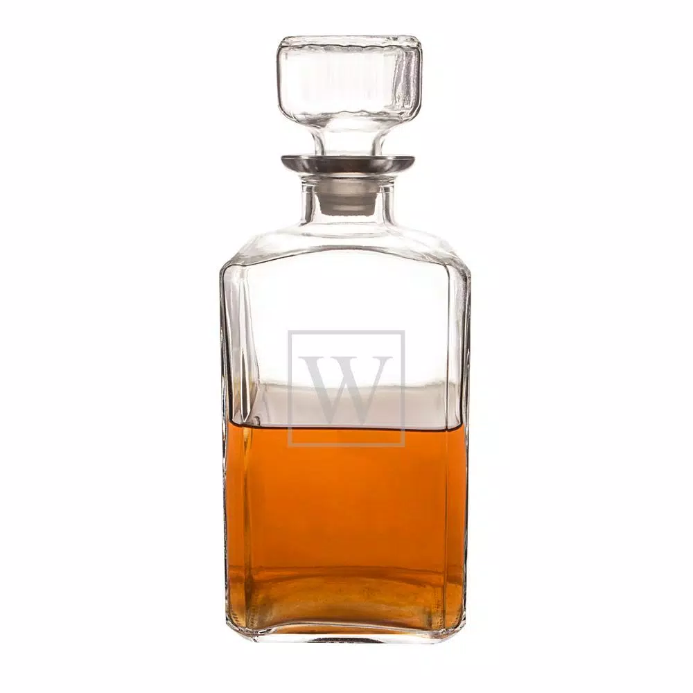 Cathy's Concepts Personalized Glass Whiskey Decanter with Beveled Stopper, 34 oz