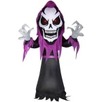 Gemmy 10.4 ft. Giant Skeleton Reaper Halloween Inflatable with Red LED Eyes thumbnail 2
