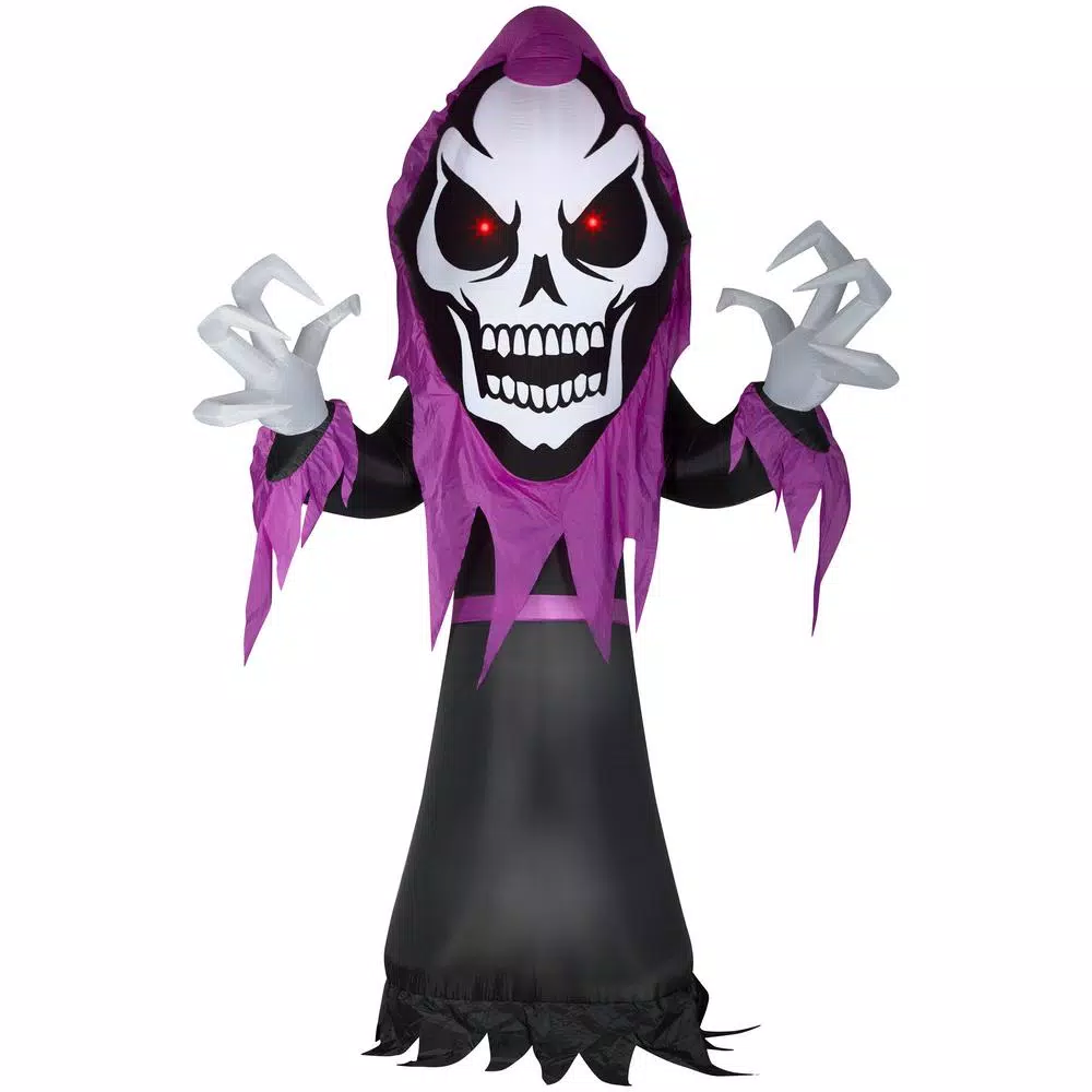 Gemmy 10.4 ft. Giant Skeleton Reaper Halloween Inflatable with Red LED Eyes