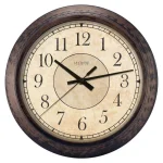 La Crosse Technology 14 in. Round Brown Plastic Analog Wall Clock with Antique Rustic Dial thumbnail 4