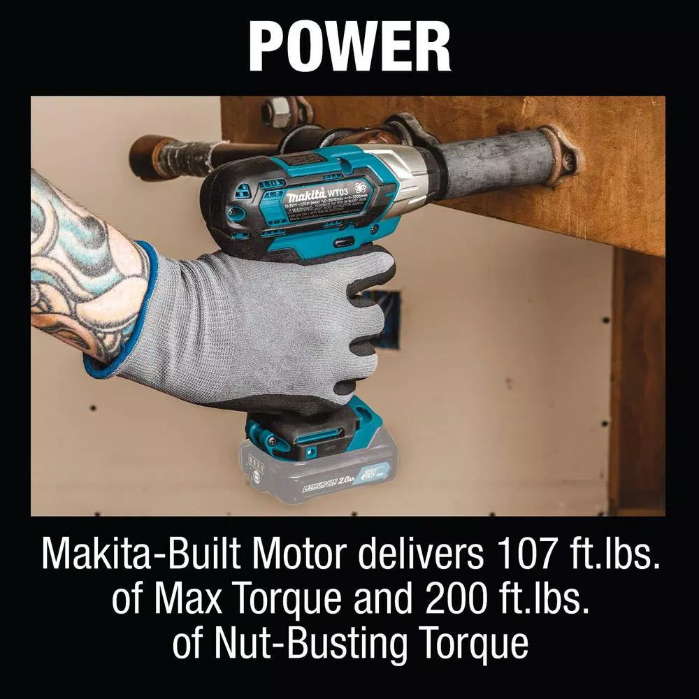 Makita 12V MAX CXT 1/2 in. Sq. Drive Cordless Impact Wrench with 4.0 Ah Battery Kit