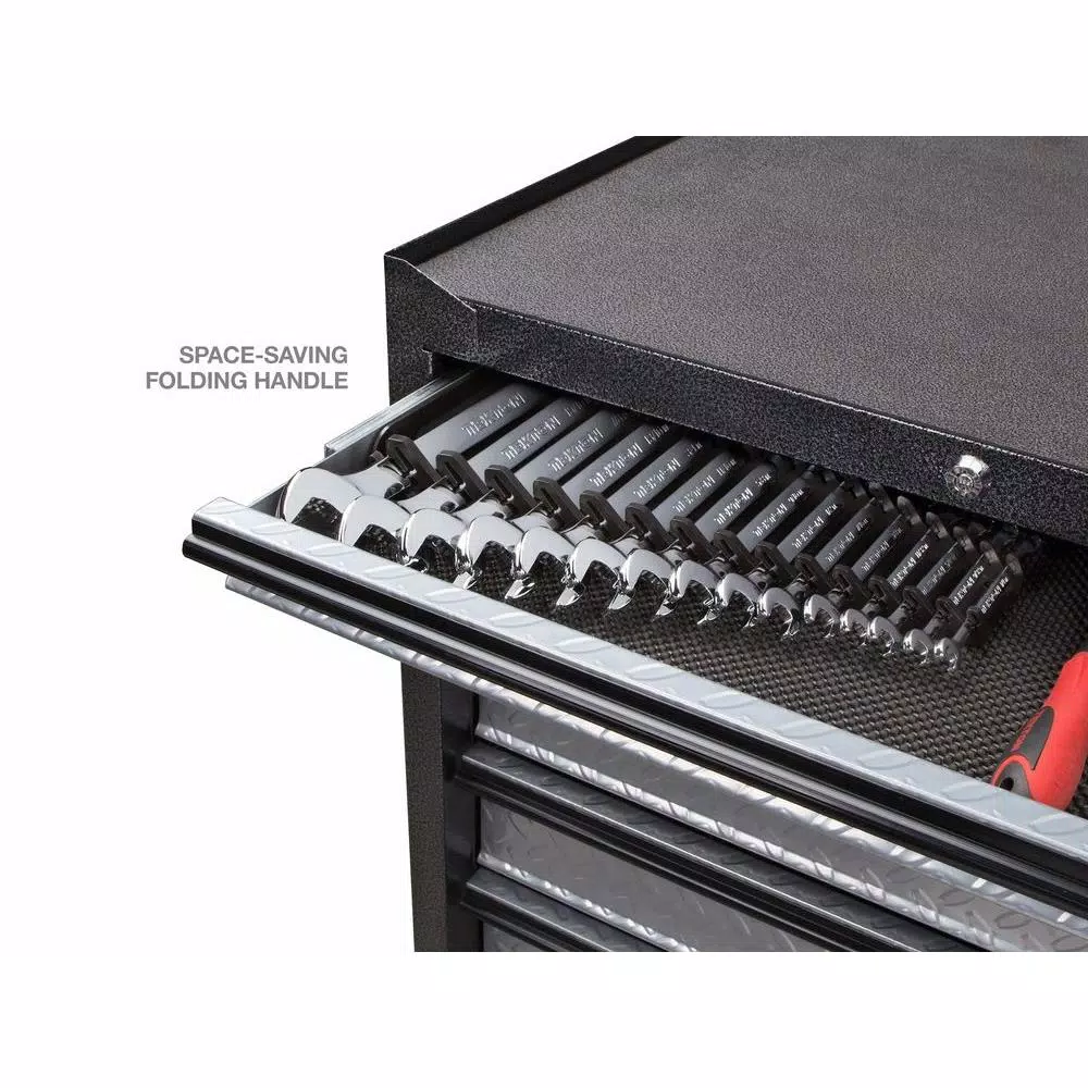 TEKTON 7.5 in. 15-Tool Store-and-Go Wrench Rack Keeper, Black