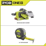 RYOBI 18V ONE+ Brushless 3 in. x 18 in. Cordless Belt Sander and 16 ft. Tape Measure Combo Kit thumbnail 2