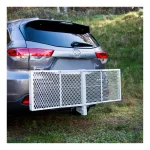 CURT 60" x 20" Aluminum Tray-Style Cargo Carrier with 2" Folding Shank, 500 lb. Capacity thumbnail 2