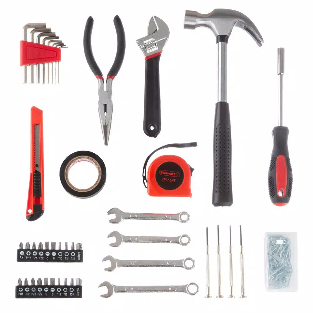 Stalwart 124-Piece Steel Hand Tool Set with Hard Plastic Carrying Case