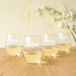 Cathy's Concepts Bee Thankful Stemless Wine Glasses, Set of 4, 21 oz. Hand-Blown Glassware thumbnail 5