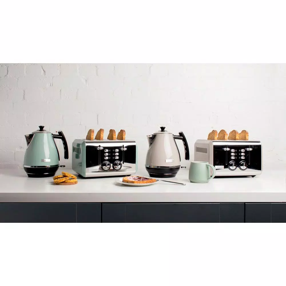 HADEN Cotswold 1.7L Electric Kettle, 7-Cup Stainless Steel with Auto Shut-Off, Sage Green
