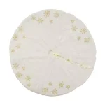 Manor Luxe 56 in. Snowflake Sequin Soft Plush Furry Round Christmas Tree Skirt - White thumbnail 1