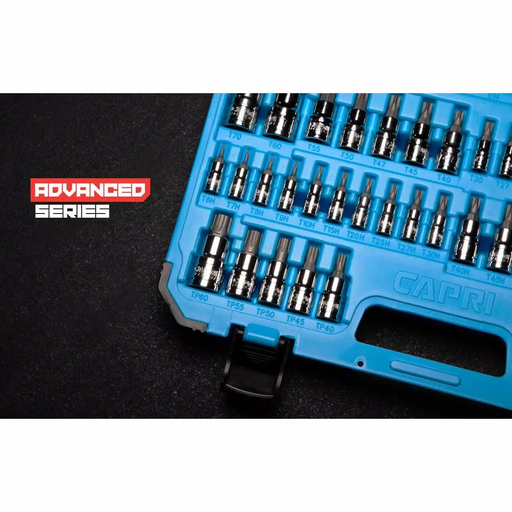 Capri Tools Advanced Series 60-Piece Star Bit Socket Set, Torx & Tamper Proof