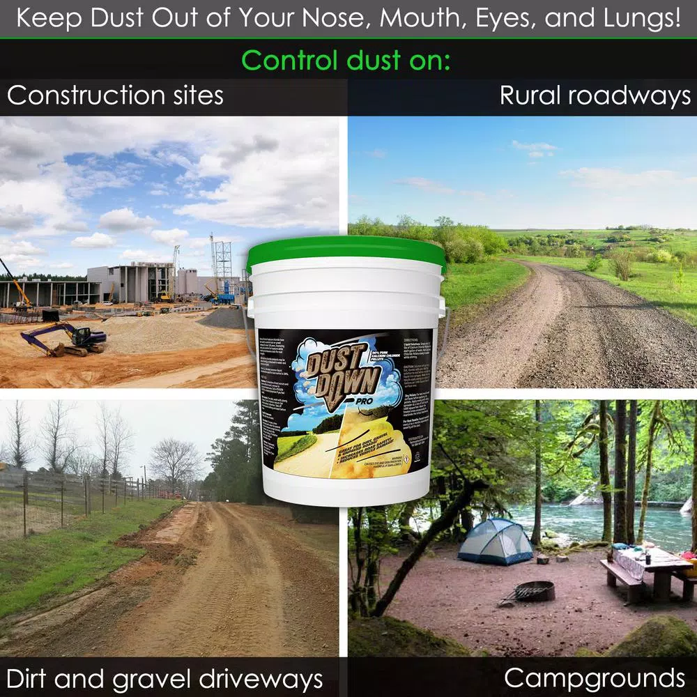Eco Clean Dust Down Pro Calcium Chloride Dust Control Pellets, 40 lb. Pail