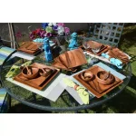 Acaciaware 8-Piece Handcrafted Acacia Wood Oval Serving Tray Set, Brown thumbnail 3
