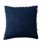 The Company Store Embroidered Blue Geometric 18 in. x 18 in. Decorative Throw Pillow Cover thumbnail 1