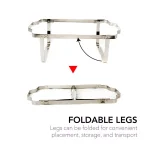 Alpha Living 8 Qt. Stainless Steel Chafing Dish Set of 2, Foldable Frame Buffet Server thumbnail 4