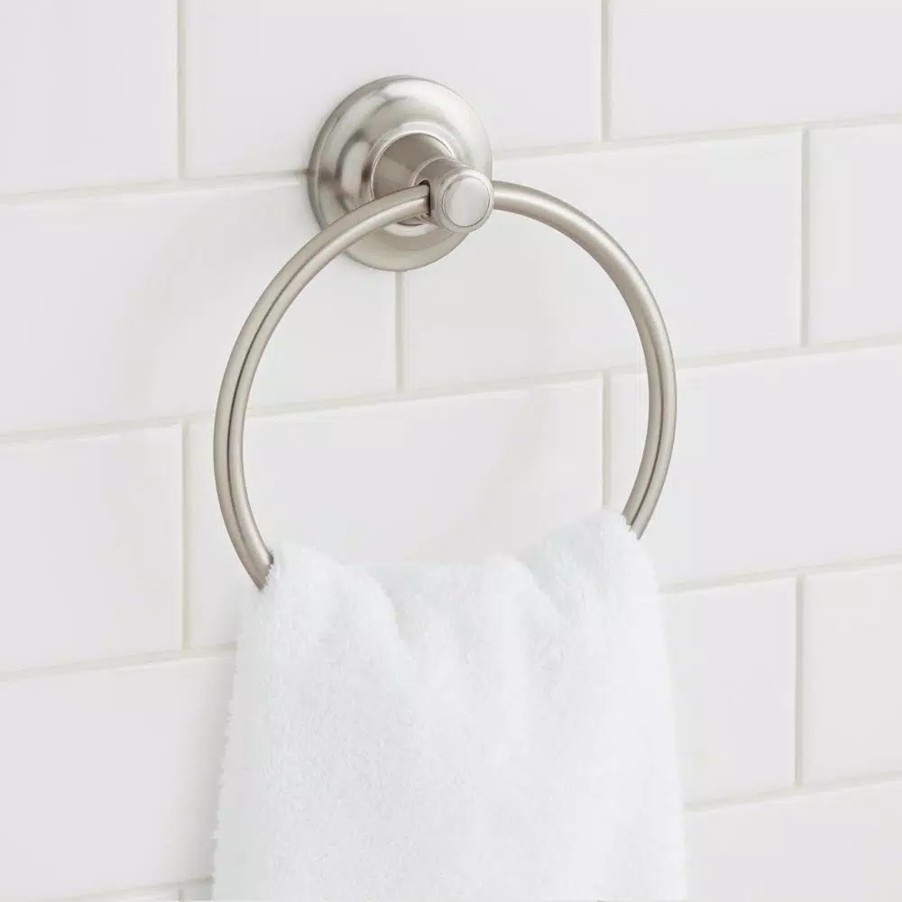 Glacier Bay Cooperton Brushed Nickel Towel Ring - Modern Zinc Hand Towel Holder