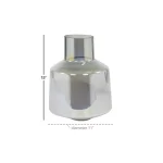 LITTON LANE 15 in. Iridescent Silver Blown Glass Decorative Vase - Modern Cylindrical Table Vase thumbnail 5