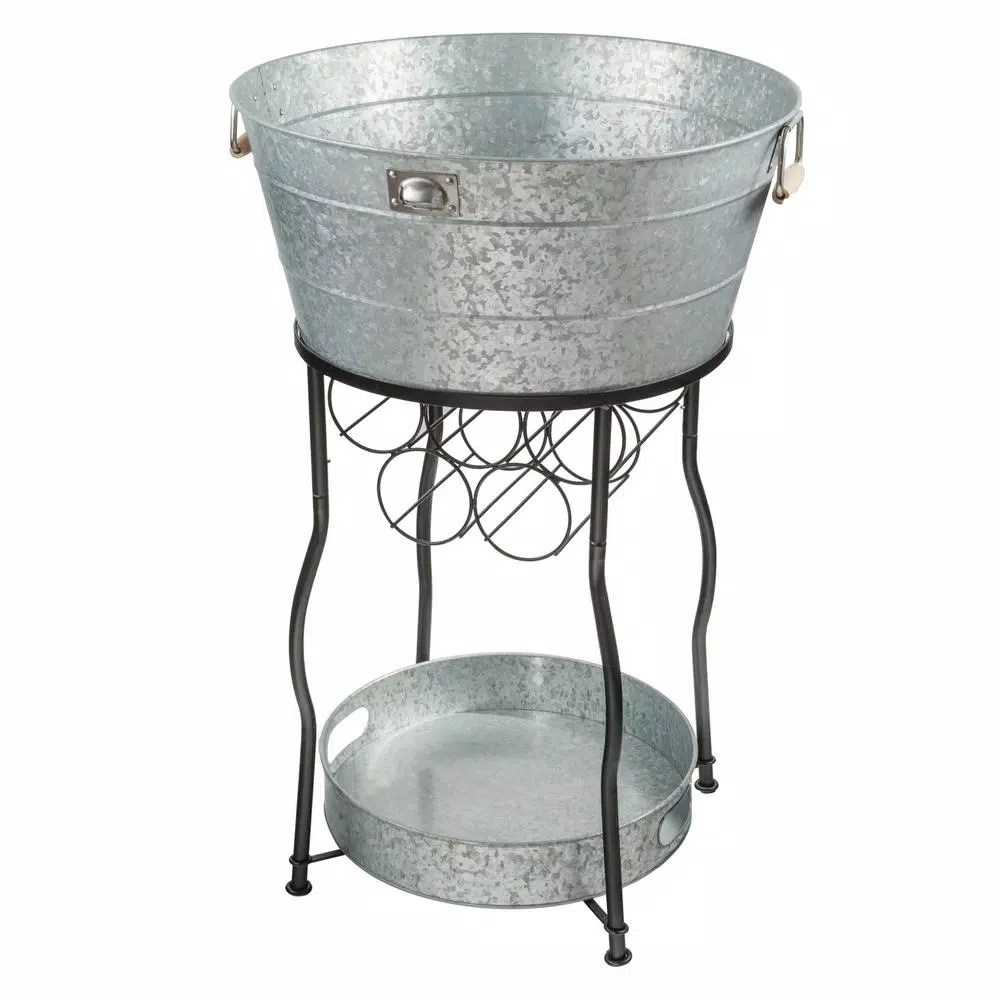 Artland Oasis XL Galvanized Steel Party Station with 30 Gal Tub and Stand