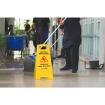 Alpine Industries 24 in. Yellow Bilingual Wet Floor Sign, 2-Sided A-Frame, 3-Pack thumbnail 2