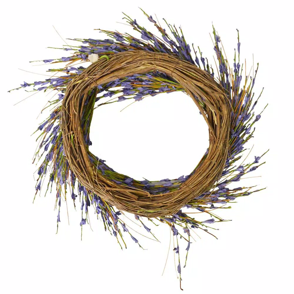 Unbranded 19.7 in. Lavender-Inspired Purple Dried Flower Wreath, Cottage Style
