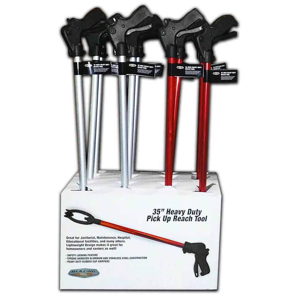 Blazing LEDz 35 in. Heavy Duty Reach Tool, 2-Pack - Anodized Aluminum Reaching Tool with Rubber Grippers