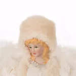 Glitzhome 12 in. White Faux Fur Angel Christmas Tree Topper Figurine thumbnail 3