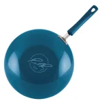 Rachael Ray Classic Brights 11 in. Aluminum Nonstick Stir Fry Pan with Glass Lid, Marine Blue Gradient thumbnail 3