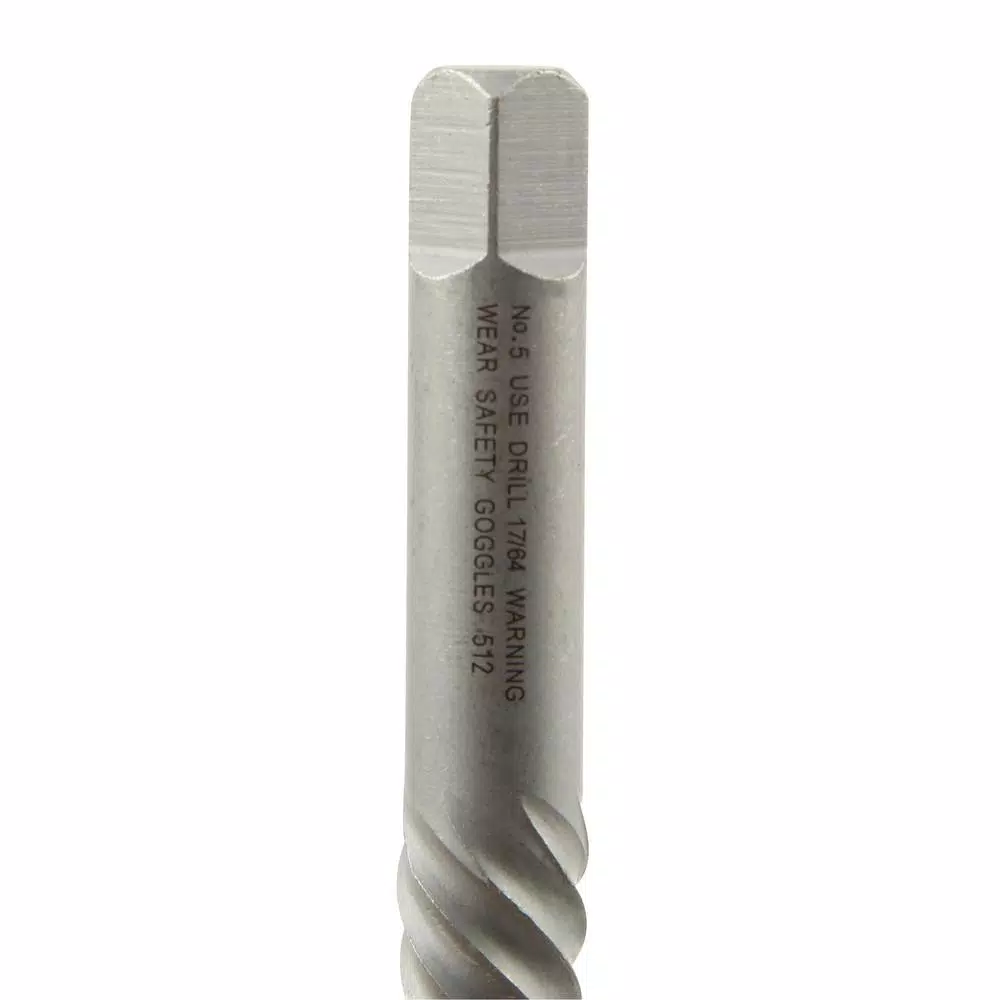 URREA 5-Piece Spiral Bolt Extractor Set, 1/8 in. to 3/4 in., Hot Forged Steel