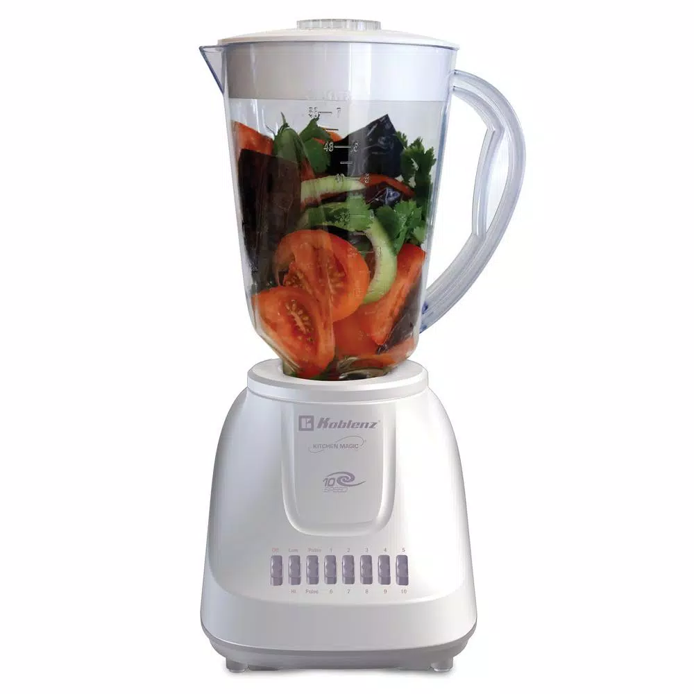 Koblenz Kitchen Magic Collection 55 oz. 10-Speed Blender with Pulse, White