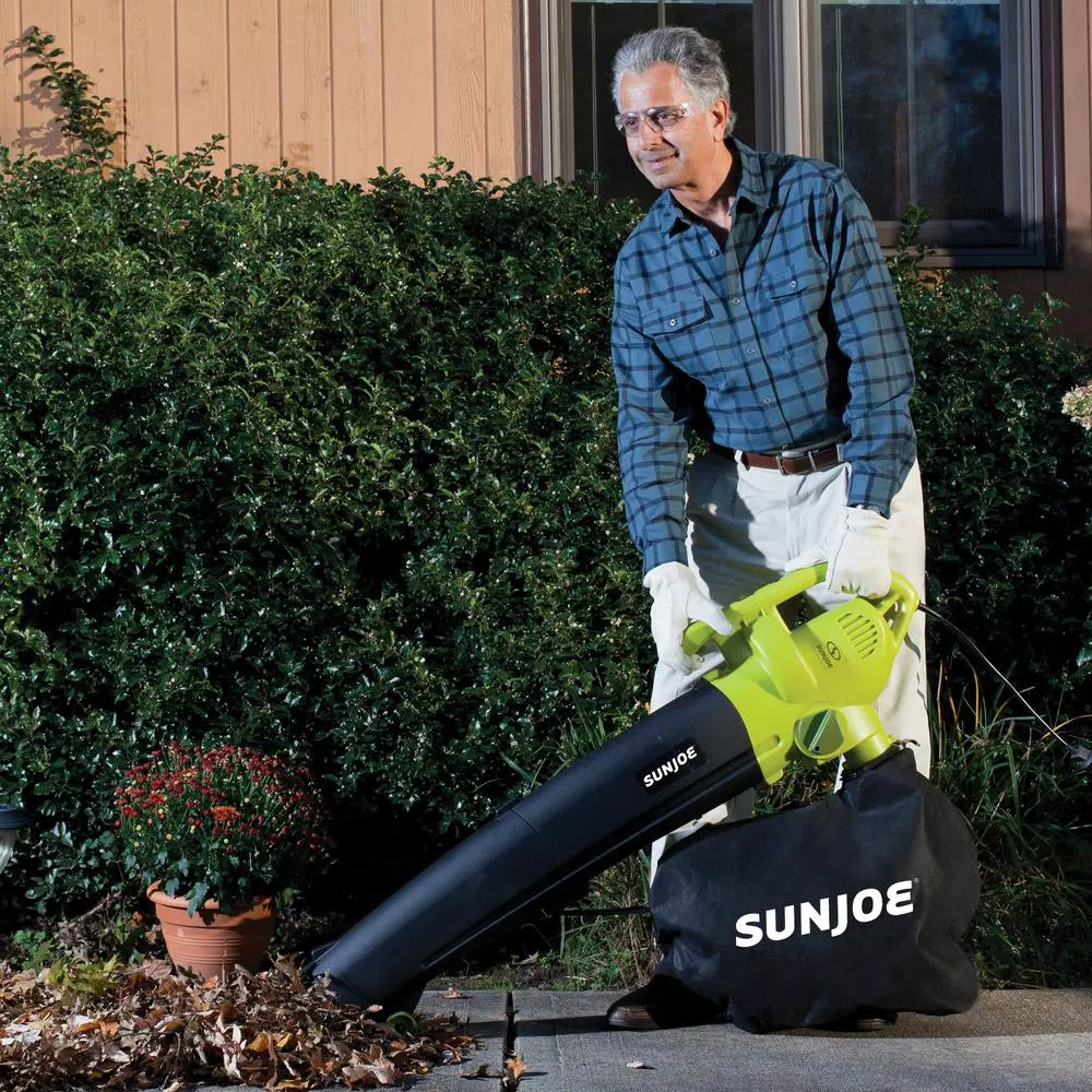 Sun Joe SBJ604E 3-in-1 Electric Leaf Blower, Vacuum, and Shredder - 200 MPH, 450 CFM